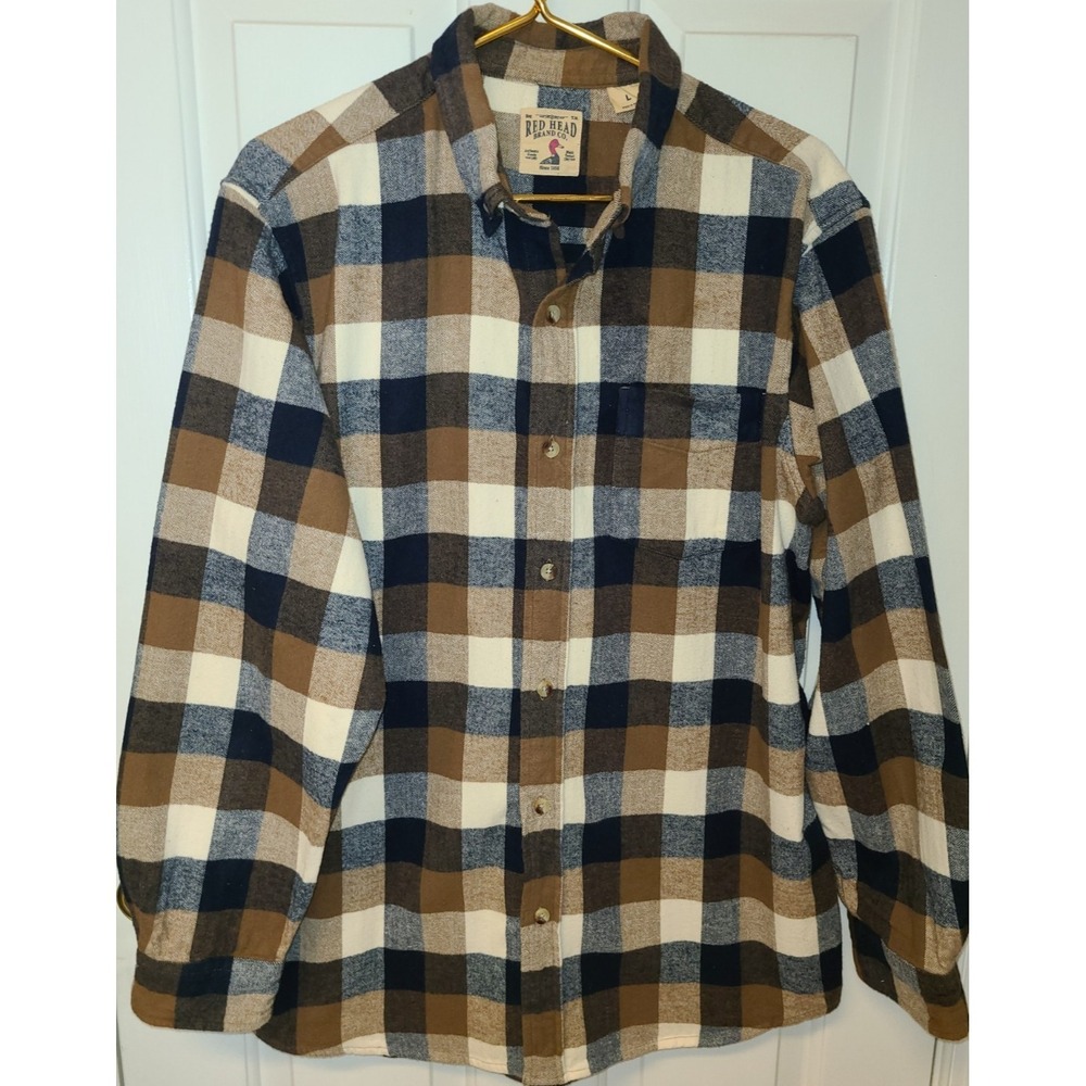 RedHead Ozark Mountain Flannel Long-Sleeve Button-Down Shirt for Men Lg